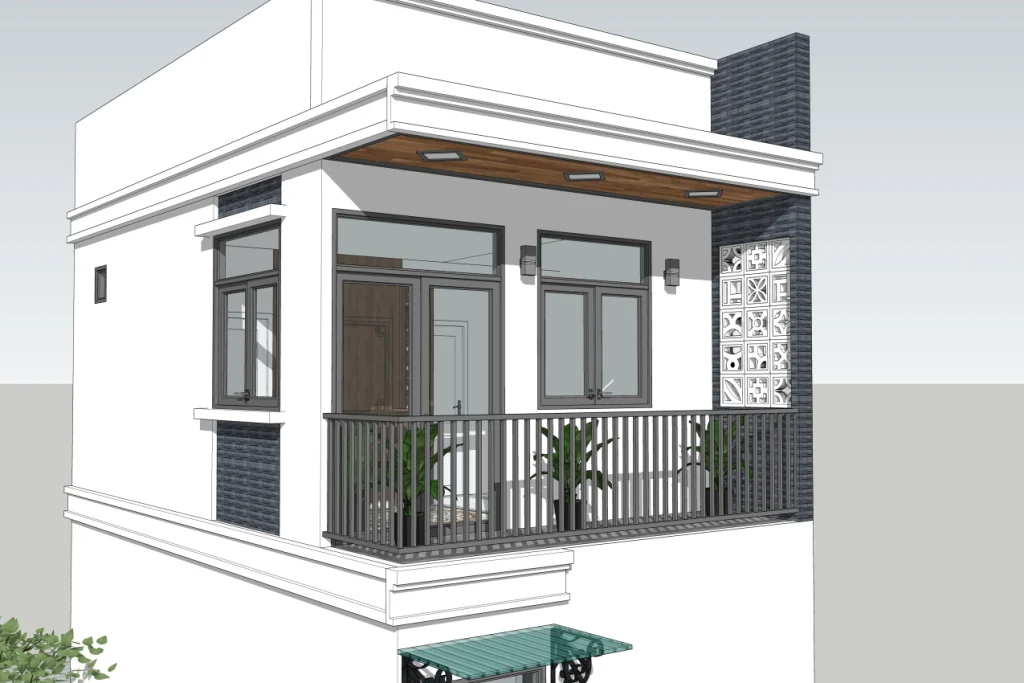 Thiết kế logia hiện đại cho mẫu nhà phố 40m2 diện tích nhỏ